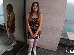 Putalocura - Skinny teen Camila Palmer rides a huge white cock