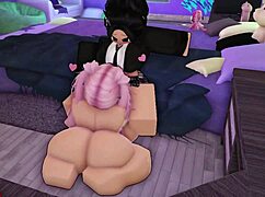 getting mounted by horny futanari, then throatfucked hard