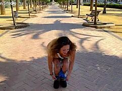 Nasty Girl Gets Fucked Hard in Public Park with Cum on Face