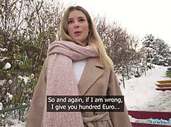 Public agent films cute blonde's outdoor pov blowjob and hardcore sex with big dick