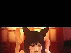 Ahri from league of legends in this hentai video