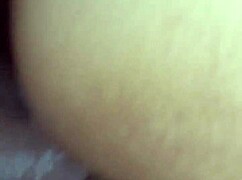 the wife bends over in stockings for doggystyle action