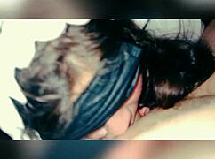 the young latina teen eagerly deepthroats a big cock in this intense scene