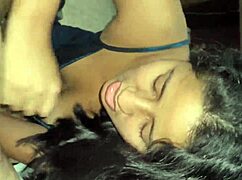 Latina with big ass sucks cock like she loves it