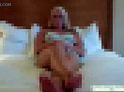 brunette with natural tits and tattoos in the room