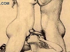 Vintage Erotic Cartoon Illustration