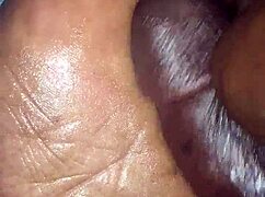 girlfriend gives sensual footjob to her partner