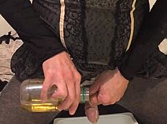 in this casual story, an old drunk engages in dirty golden piss play