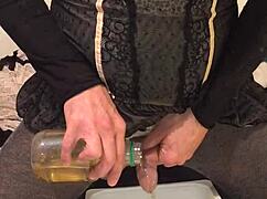 in this casual story, an old drunk engages in dirty golden piss play