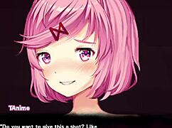 Ddlc triple trouble features natsuki in the restroom with dancing and clothes ripped