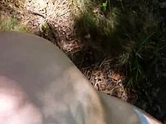 Blonde gets doggystyle outdoor fuck and cumshot 😏