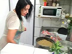 sarah rosa cooks sexy pasta in lingerie
