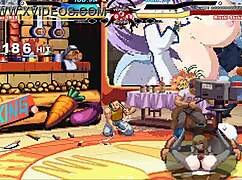 In this hentai battle, does Brian conquer Shokuhou's cartoon sex and cumshot?