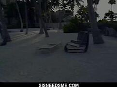 hot latina teen surprises stepbrother with a naked blowjob in this pornstar scene