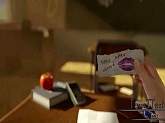 raven stays after class for some naughty fun with her teacher in this hentai scene