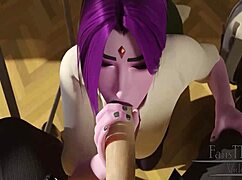Raven in a steamy threesome after school in an animated porn film