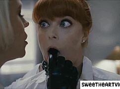 Office MILF and school guard have lesbian sex