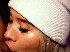 Blonde shows off her sucking skills