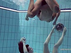 katrin and lucy as underwater babes in bikinis