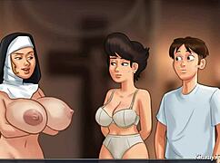 Summertime saga church milf caught fucking with police baton 😈