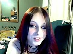 Goth beauty Liz Vicious puts on a show with a big pink dildo