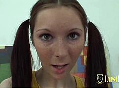 beautiful teen with ponytails gets fucked missionary