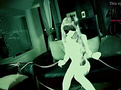 this doll is bound in latex with a condom and mask under control