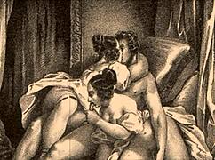vintage erotic illustration brings retro charm.