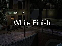 brunette lesbian uses strapon for pussy fingering