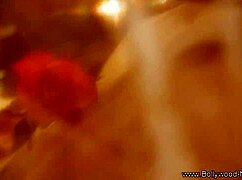 Beautiful brunette expresses love through gentle undressing and teasing dance