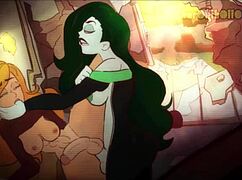 kim possible and shego clash in wild futanari hentai cartoon action with intense moves