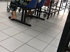 Hispanic ladies in flannel skirts get down and dirty