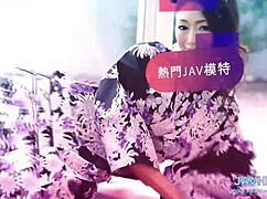 Stocking clad Japanese beauty gets naughty in this amateur video