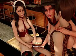 Halloween threesome: Petite milf rides and doggystyle!