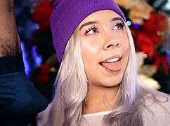 Blonde teen enjoys singing and sucking her boyfriends cock