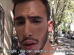 First-time gay sex with a stranger for money - POV