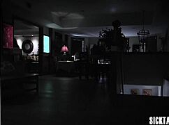 in this group scene, the bad guy bangs a petite latina's wet pussy after a blowjob, her small tits bouncing.