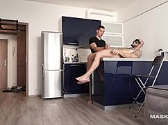 Muscular hunk gets a gay blowjob and masturbates to ecstasy