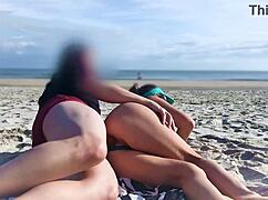 The milf was surprised by the unexpected encounter on the beach