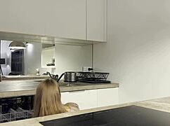 fitness model gets handjob backstage during yoga shoot