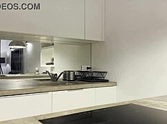 fitness model gets handjob backstage during yoga shoot