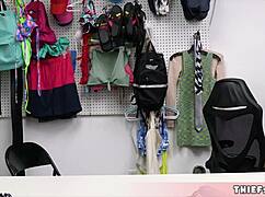 I caught cute teen Demi Hawks shoplifting, now her tiny pussy gets rough punishment