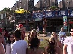 Spring break whip cream contest tit licking