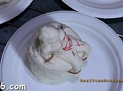 Ferocious whipping on bent over gal in femdom contest with rough bondage