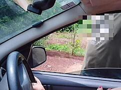 Big tits and wet pussy on public street show