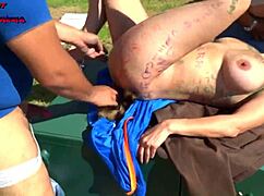 Hot Mexican Wife Danna Begs for Cock from Two Fat Guys and Gets Fucked on the Street Part 3