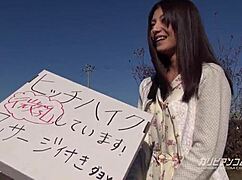 No gold? No problem! Small-boobed Asian hitchhikes her way to happiness! 1