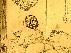 hey, check out these vintage hentai drawings with erotic anime scenes