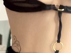 i'm masturbating in my friend's room while she's showering with her big ass and fake tits