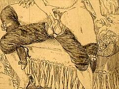 hey, check out these vintage hentai drawings with erotic anime scenes